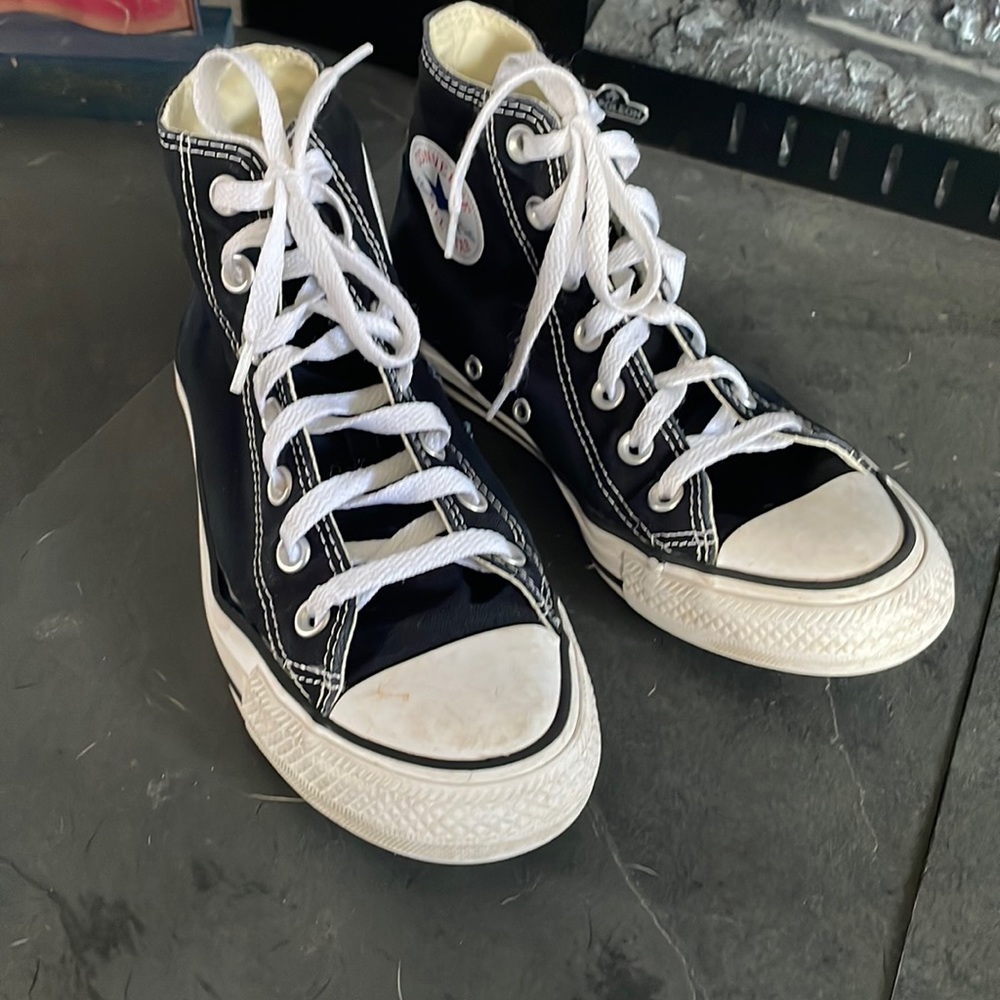 Women's black Converse high top sneakers size 7